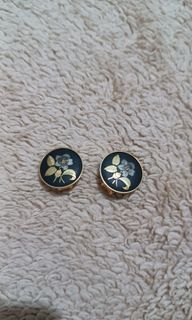 Vintage damascene clip on earrings
