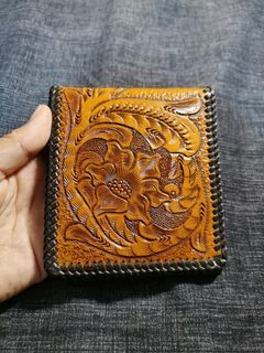 Vintage japan tooled leather wallet