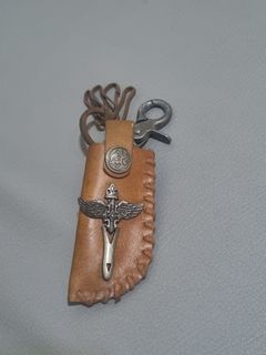 Vintage Leather sheath keychain