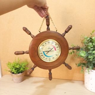 Vintage small wooden ships wheel hanging wall decor