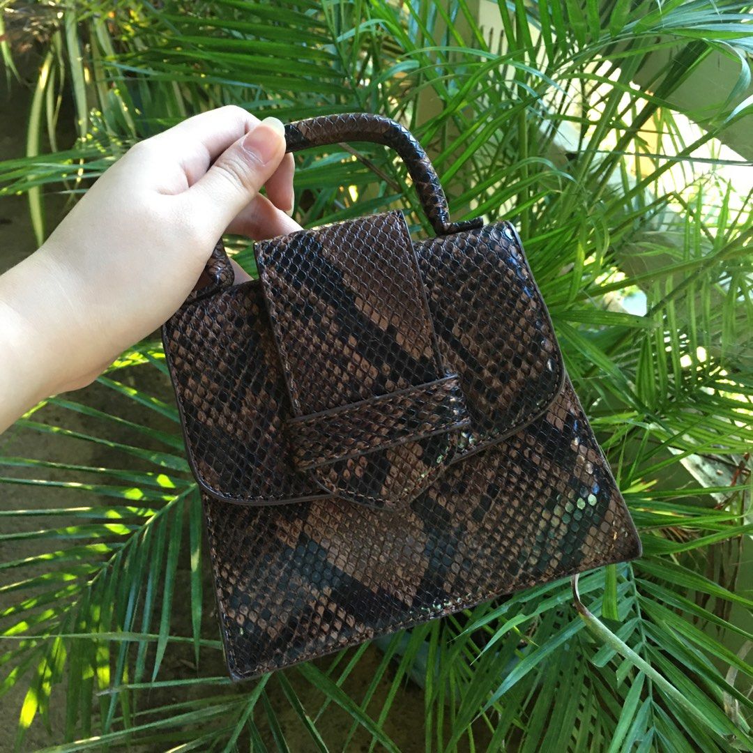 Zara Woman Brown Snakeskin Mini Bag
