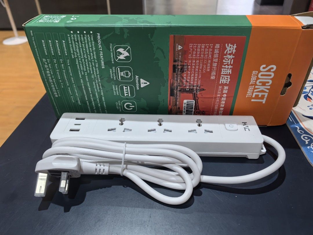 英國 新加坡 澳洲 HVC Electrical sockets power bar with usb and type c, 家庭電器, 轉 ...