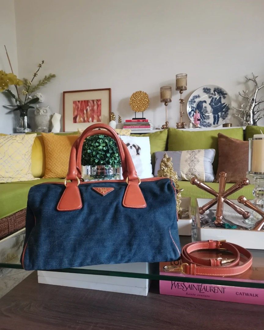 💯% Authentic Prada Denim Bauletto (Category: Luxury Bags & Wallets) located in Paranaque City. Submitted by luxehuntsmla.bymari (Listing ID 1302293914, Image 1). Description: 💯% Authentic Prada Denim Bag 🔸Excellent Used conditon 🔸Rank AB 🔸Bag and sling only P13500 only 🔸All items posted are guaranteed authentic or your money-back if proven fake by a legitimate authenticator. 👉Will no longer entertain questions that are already answered in 