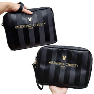 💯% Authentic VALEN*TINO CHRISTY®️ Pinstriped Wristlet Clutch Purse - Can be His or Hers