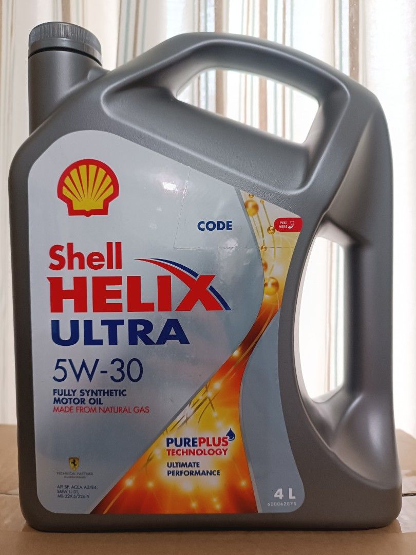 蜆殼Shell Helix Ultra X 5W-30 全合成偈油機油，4升裝，Engine