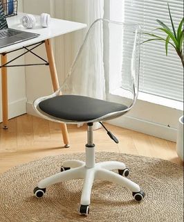 Acrylic swivel computer lift chair w/ wheels