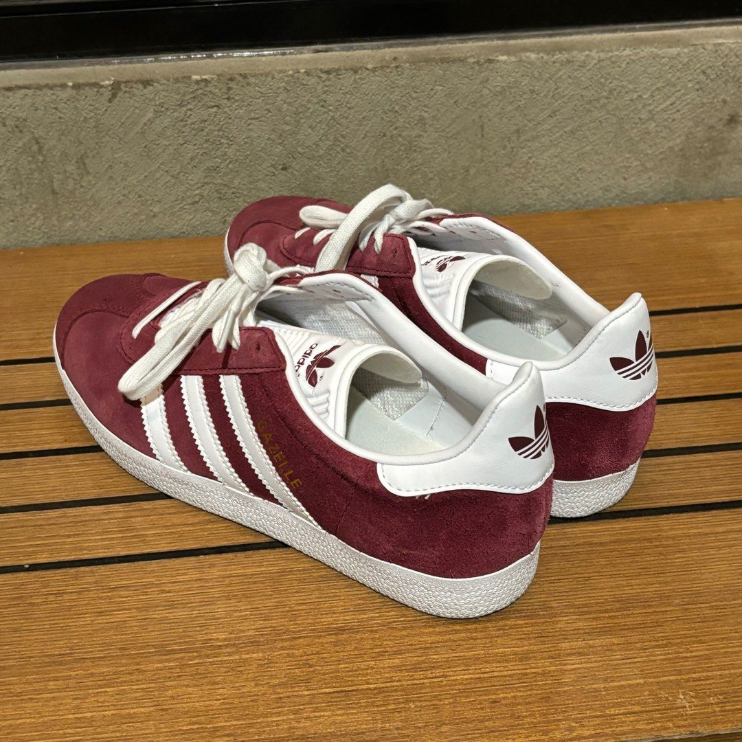 Adidas gazelle maroon white gold metallic new arrivals