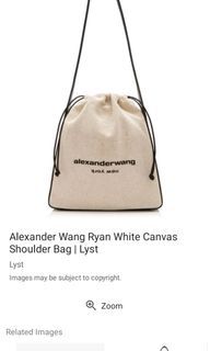 ALEXANDER WANG WHITE CANVAS SHOULDER BAG