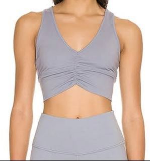 ALO Wild Thing workout bra top off-white lavender alo yoga