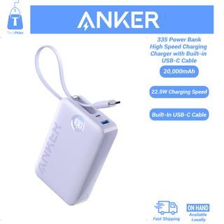Anker 335 Power Bank High Speed Charging Charger with Built-in USB-C Cable