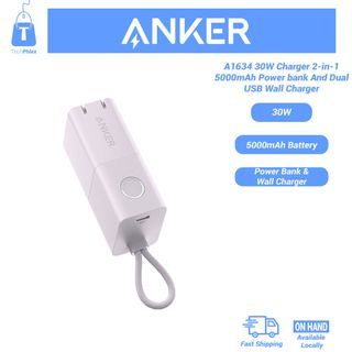 Anker A1634 30W Charger 2-in-1 5000mAh Power bank And Dual USB Wall Charger