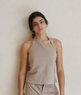 Araw the Line Oblique Top in Truffle