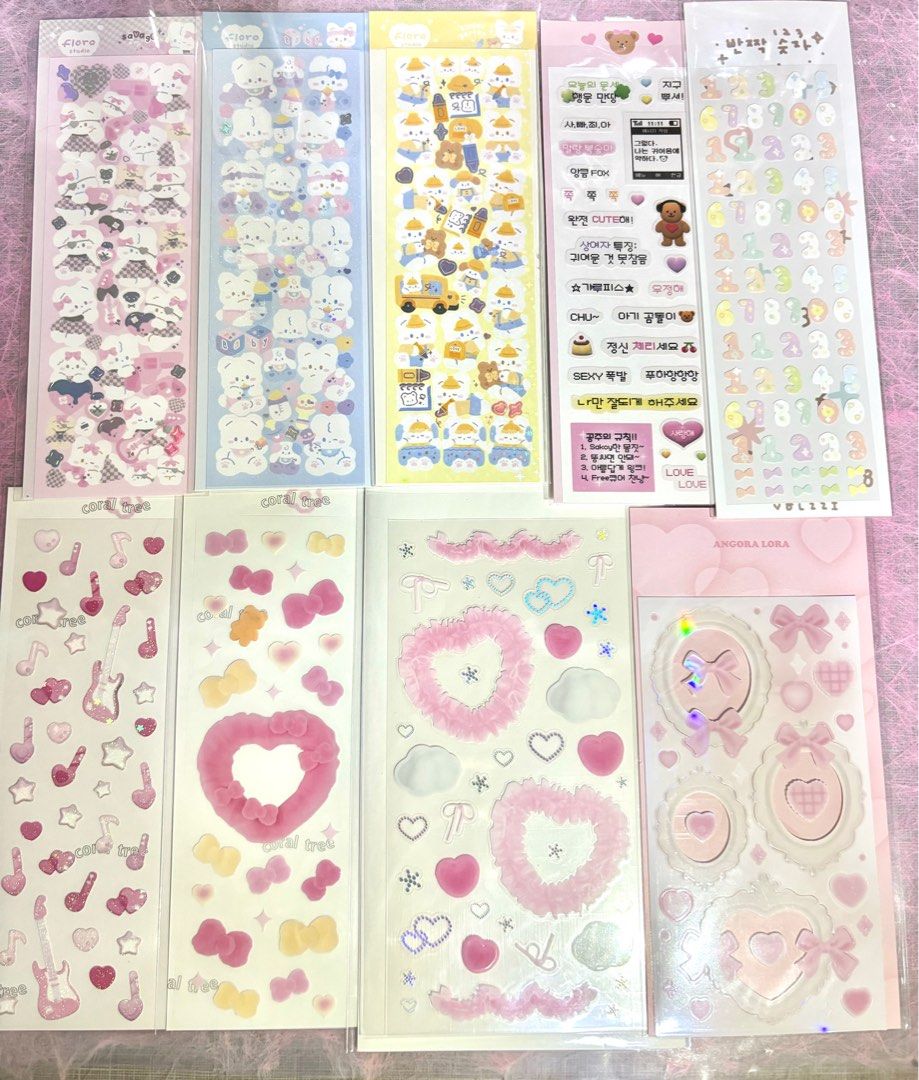 authentic korean sticker sheets, Hobbies & Toys, Stationery & Craft