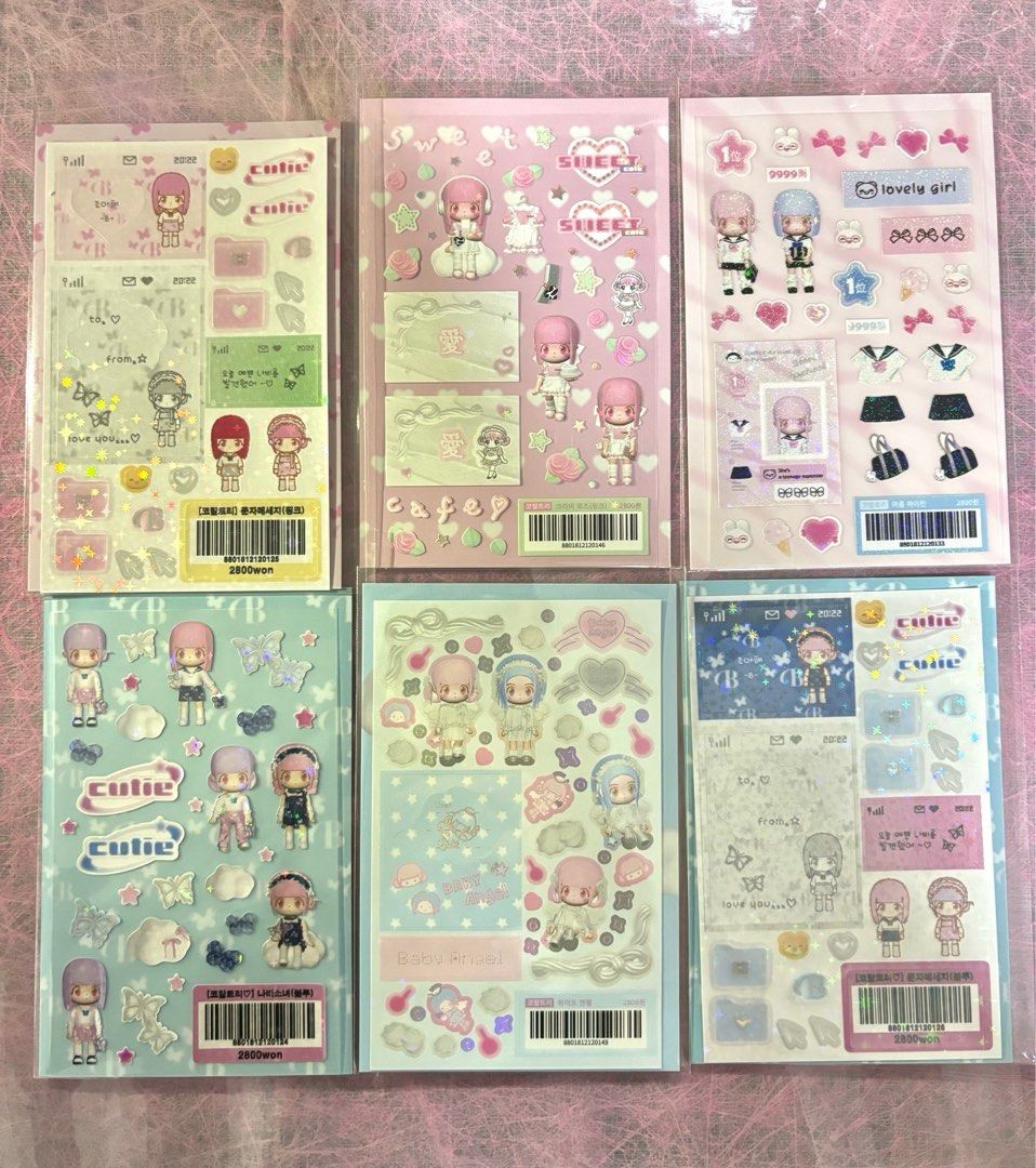 authentic korean sticker sheets, Hobbies & Toys, Stationery & Craft
