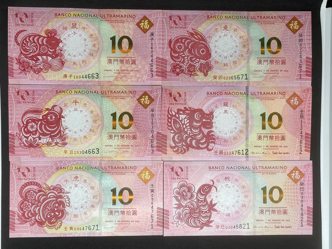 Banknote - Macau 10 Dollars 12 Zodiac 2012-2023