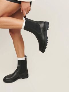 Black Ankle Low Boots Leather