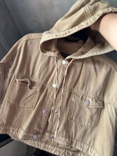 Brown cargo crop jacket