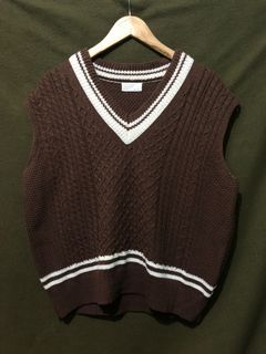 Brown Knitted Sweater Vest