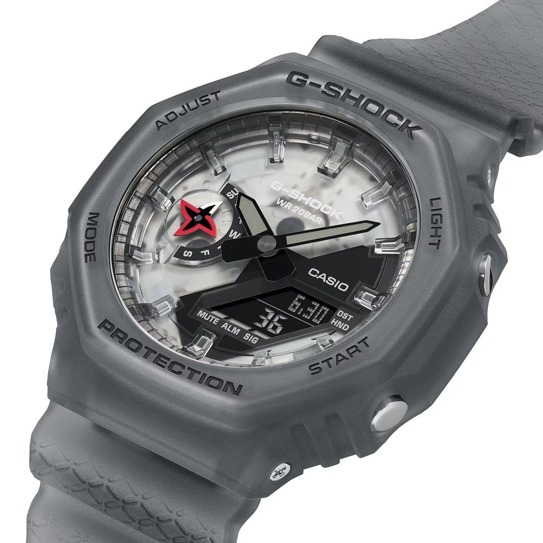 Casioak Ninja GA2100NNJ-8 GA2100NNJ-8A (Category: Men's Watches) located in Manila. Submitted by seikowatchfactory (Listing ID 1302349451, Image 3). Description: BNIB 10/10 Model: Casio Gshock GA2100NNJ-8A Price: 6995 Specifications: Case Size: 48.5 x 45.4 x 11.8mm Case and Bezel Material: Carbon/Resin Shock Resistant Carbon Core Guard structure Approx. battery life: 3 years on SR726W X 2 Weight: 56g Band: Resin Band 200m Water Resistance Mineral
