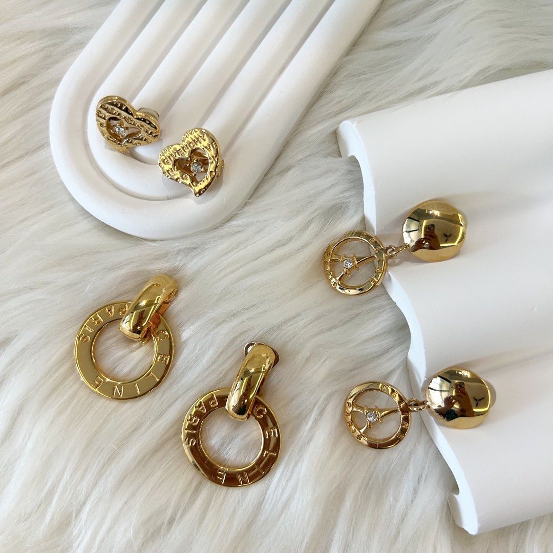 Celine clip on earrings discount