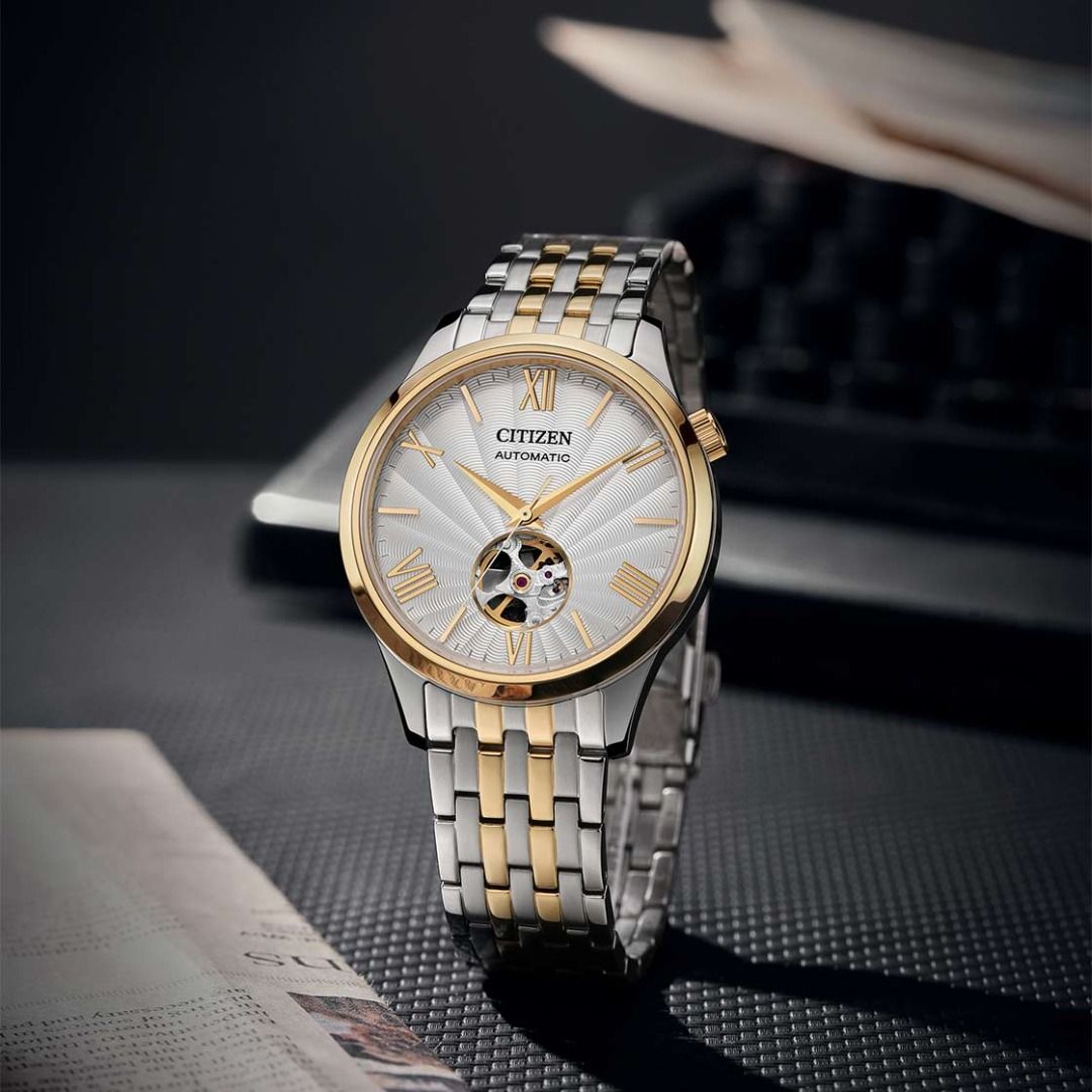 Citizen NH9136 88A Automatic Two Tone Rose Gold Roman Index Skeleton Men s Watch NH9136 Men s Fashion Watches Accessories Watches on Carousell