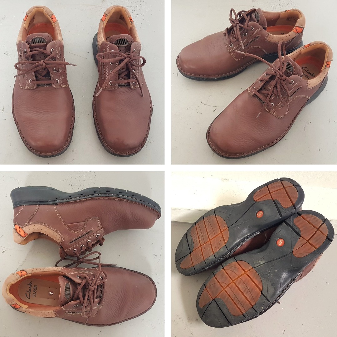 CLARKS Designer Shoes US 10 UK 9 EUR 43 Brown Leather Shoes Clarks Unstructured Model Original Footwear Cult Street Fashion Luxury Lifestyle Living Pop Culture Work Shoes Casual Formal Dress for all