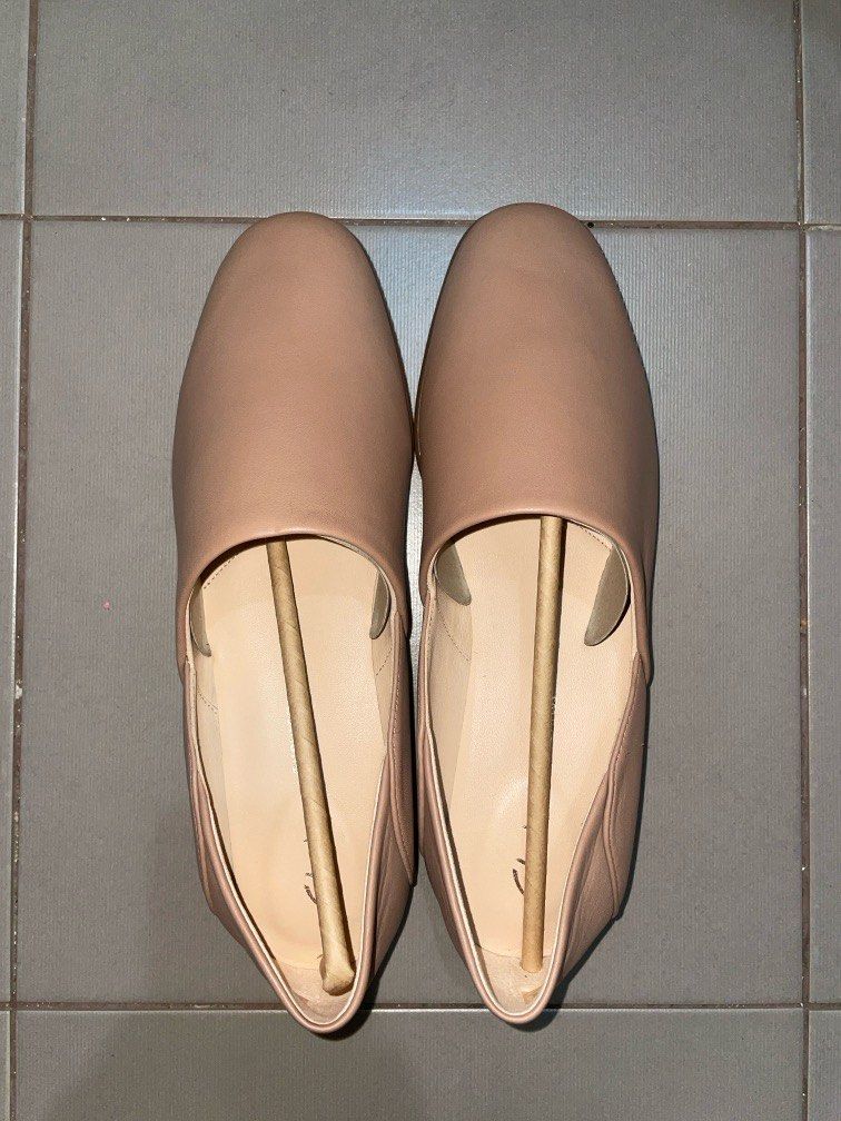 Clarks Pure Tone Nude Leather Women Shoes