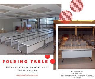 Classroom Foldable Table / Office Table / Gang Chair / Steel Cabinet / Kitchen Island Counter / Office Partition / Office Furniture