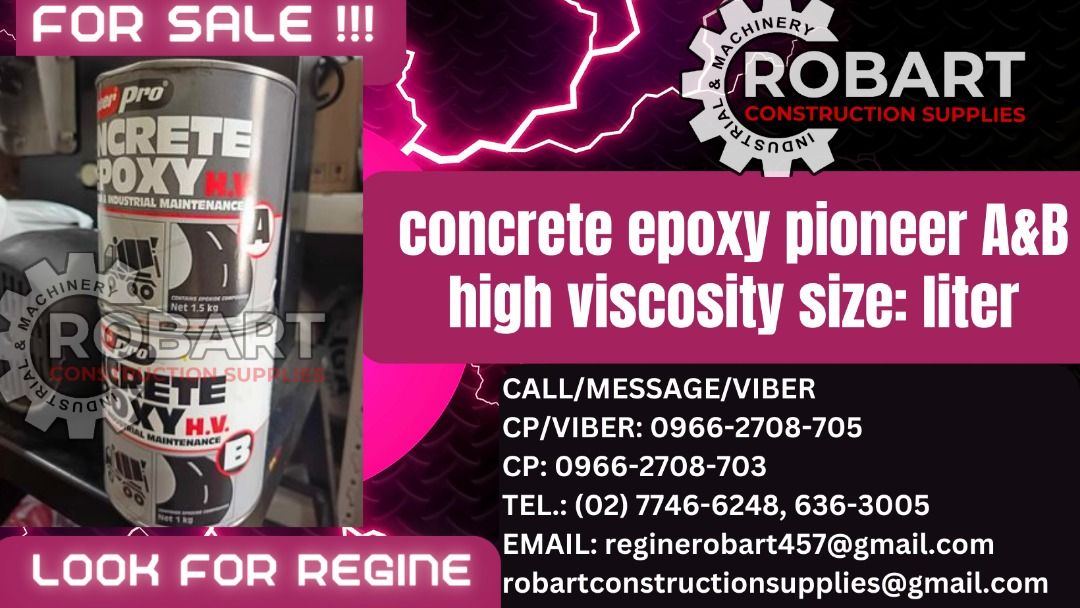 concrete epoxy pioneer A&B high viscosity size liter, Commercial