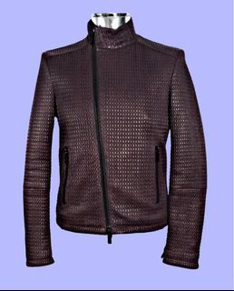 Emporio Armani  (Quilted Leather Biker Jacket)