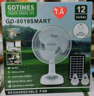 GD TIMES
Model - GD-8019
Rechargeable Fan
1 week warranty