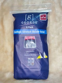 George Men's Cotton Stretch Boxer Briefs 6 Pack