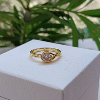 Gold new Pandora single stone elegant ring in gold new