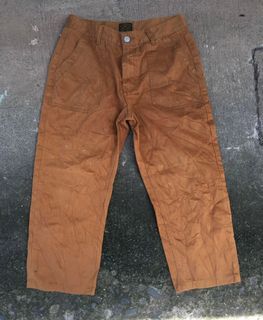 GU BROWN PANTS🍂  Carhartt vibes size 32-34 9.8/10 color rate excellent condition solid pamorma