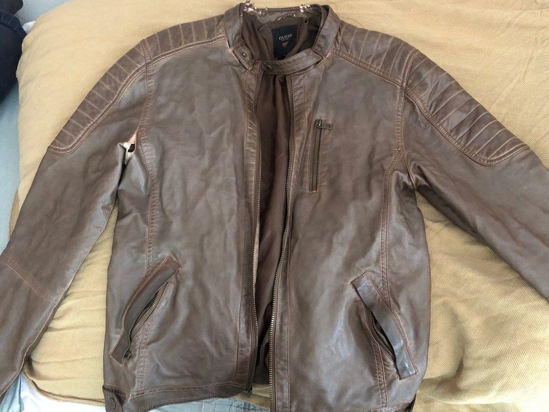 Guess vintage leather jacket discount