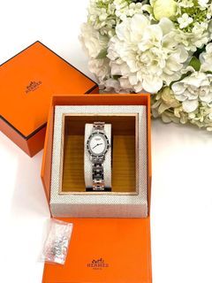 Hermes with Diamonds Mother of pearl Watch