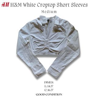 H&M White Crop top Short Sleeves