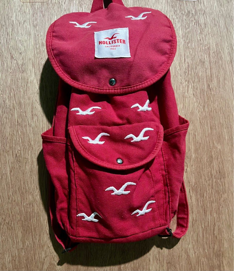 Hollister Back pack (Category: Backpacks) located in Makati City. Submitted by decluttering143 (Listing ID 1302336522, Image 2). Description: Red With 3 outside pockets.