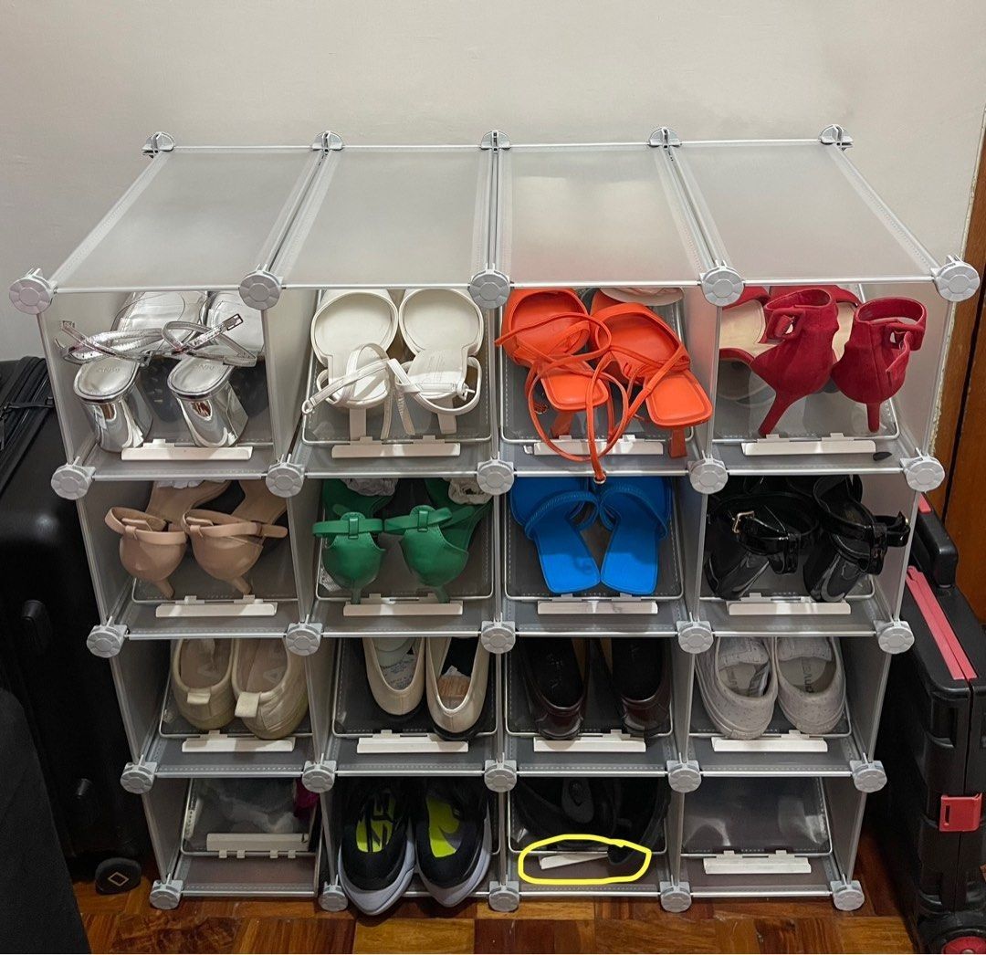 interlocking shoe rack organizer Furniture Home Living Furniture Shelves Cabinets Racks on Carousell