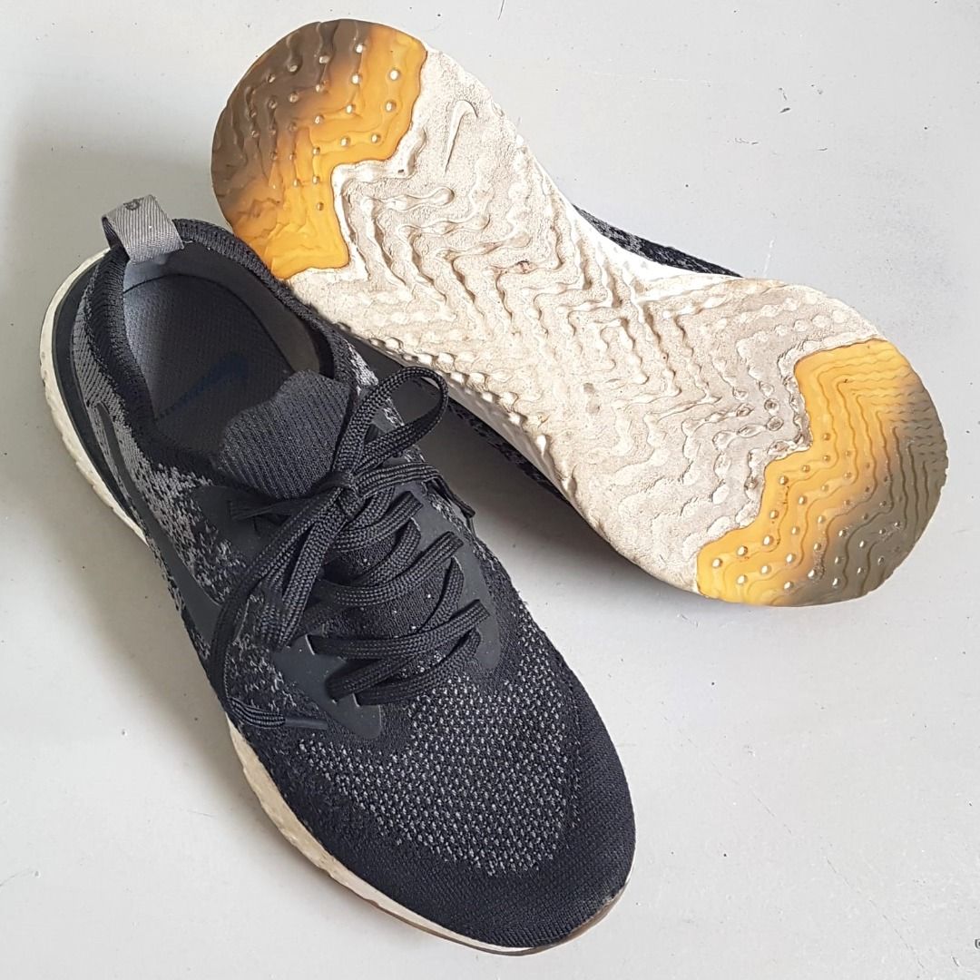 In Vogue Nike Epic React Flyknit Sneakers US 7.5 UK 6.5 EU 40.5 NIKE Black and Grey Model Designer Shoes Original Running Gym Workout Active