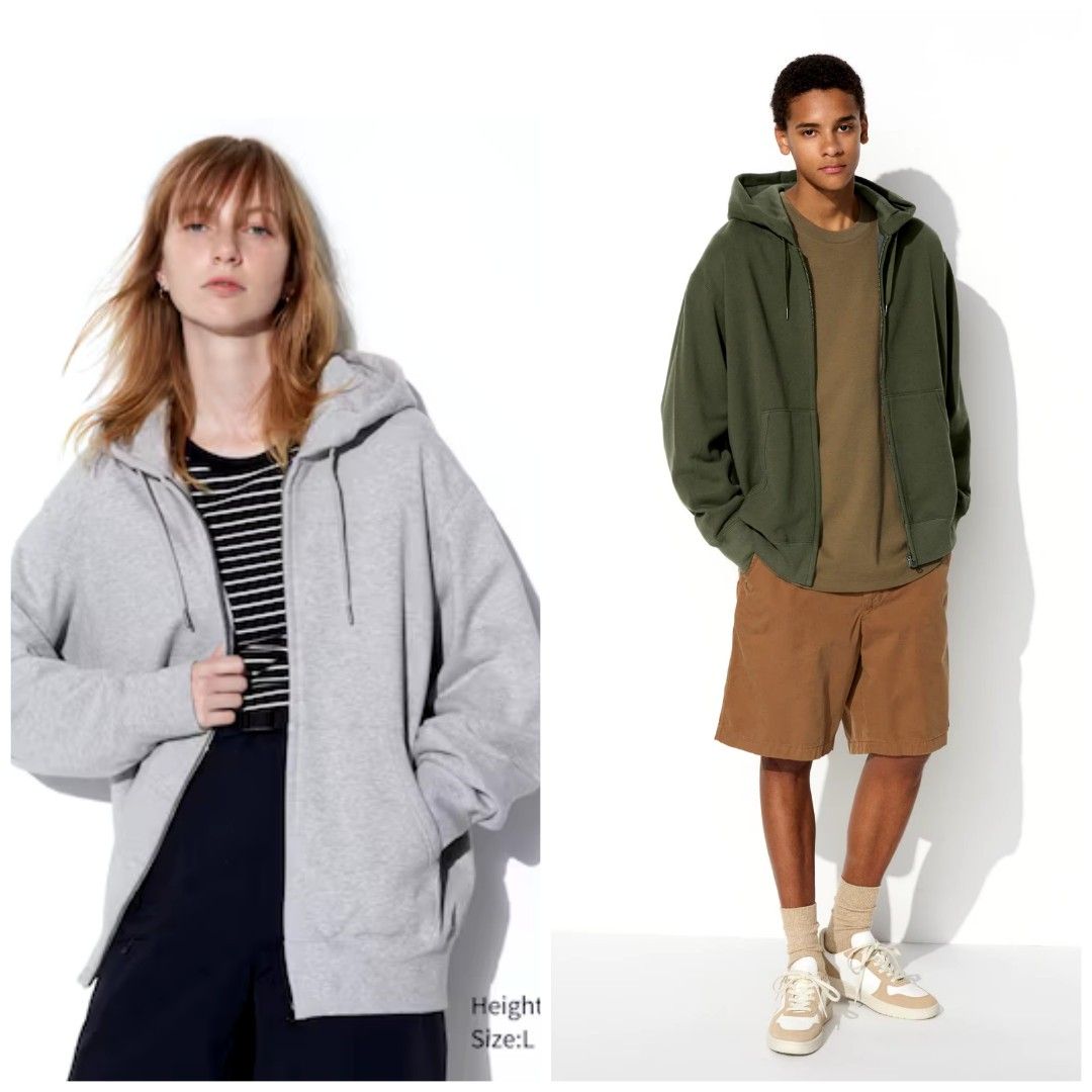 Jaket sweat hoodie resleting uniqlo deals
