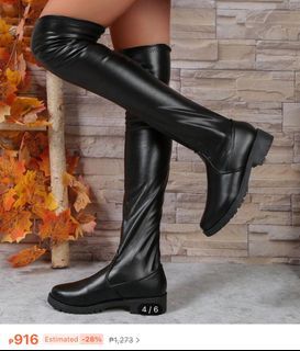 Leather Chunky Boots (Knee-high)