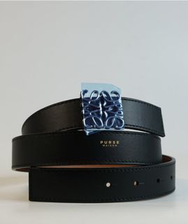 Loewe Anagram Reversible Belt in Black/Brown Leather (85cm)