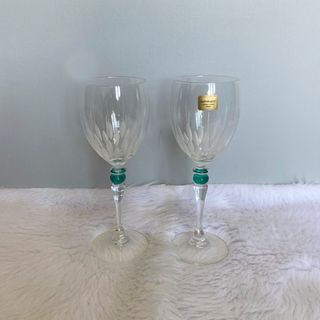 Luminarc Green Stem Crystal Wine Glass