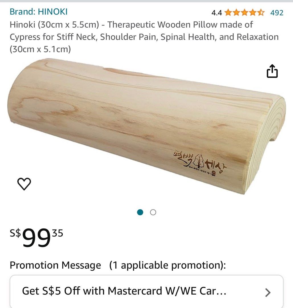 Made in Korea wooden pillow, Health Nutrition, Assistive