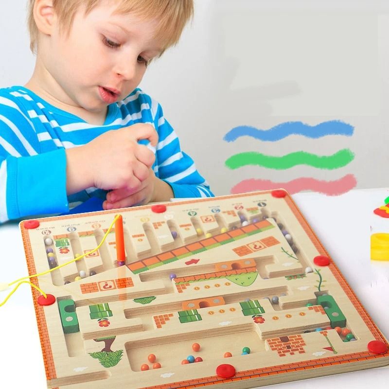 Magnetic Color and Number Maze Montessori Toys for 3 Year Old Wooden Puzzle Activity Board Learning Educational Counting Carousell