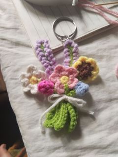 Mini Bouquet Crochet Keychain