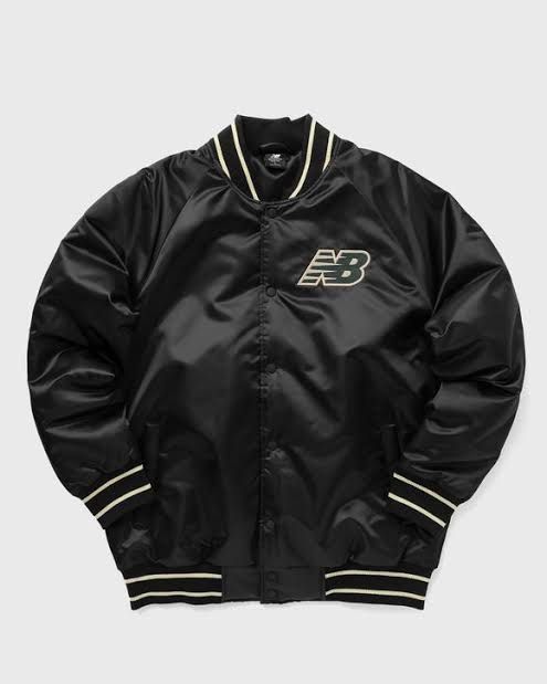 NEW BALANCE ATHLETICS VARSITY SATIN BOMBER JACKET
