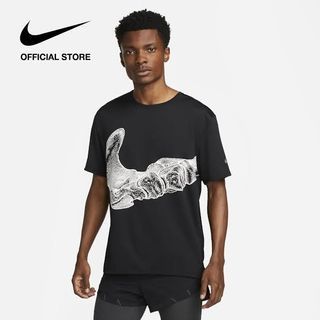 Nike Dri-FIT Men's UV Run Division Miler Short-Sleeve Graphic Running Top - Black