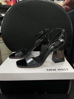 Nine West Crystal Black Block Heels